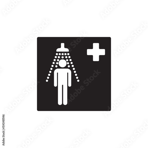  safety shower icon symbol sign vector