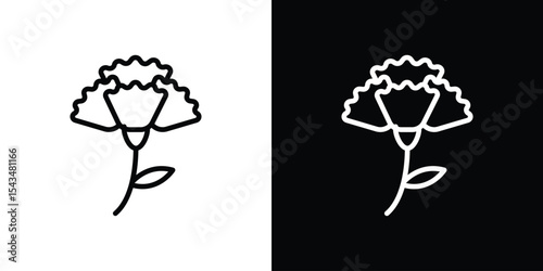 Carnation icon filled flat sign concept for web design.