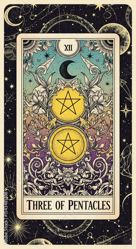 Three of Pentacles Tarot Card