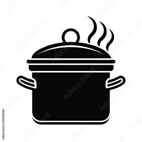 Cooking pot silhouette vector illustration