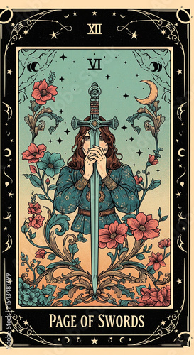 Page of Swords Tarot Card Art
