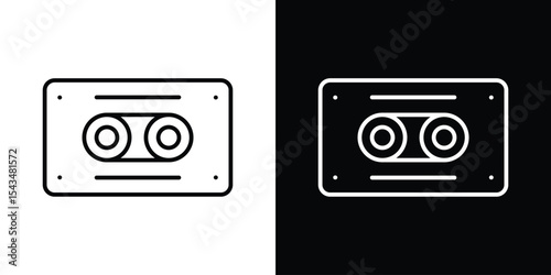 Cassette tape icon filled flat sign concept for web design.