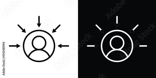Centric consumer icon filled flat sign concept for web design.