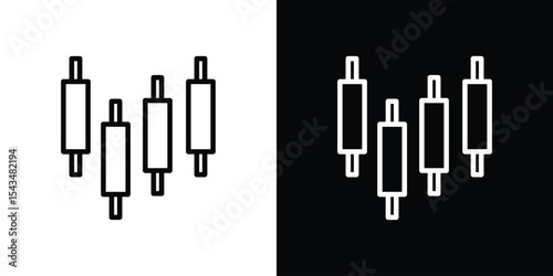 Chart candlestick icon filled flat sign concept for web design.