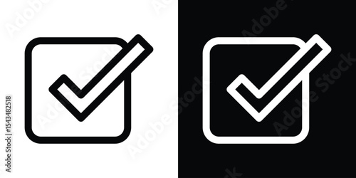 Checkbox icon filled flat sign concept for web design.