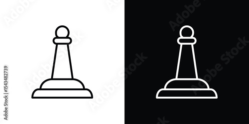 Chess pawn icon filled flat sign concept for web design.