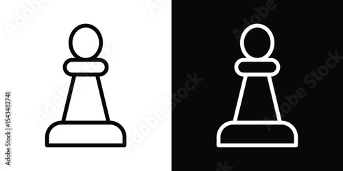 Chess pawn icon filled flat sign concept for web design.
