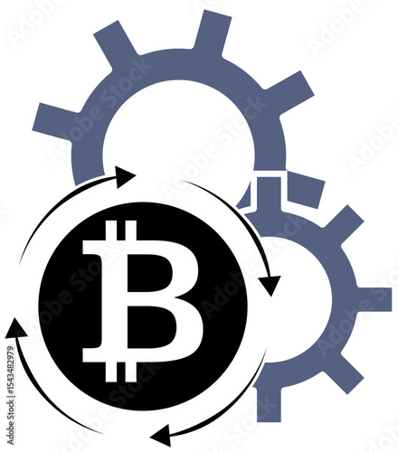 Vector graphic of Bitcoin cryptocurrency symbol