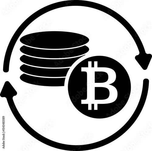 Vector graphic of Bitcoin cryptocurrency symbol
