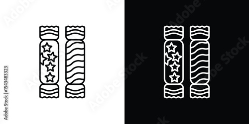 Christmas cracker icon filled flat sign concept for web design.