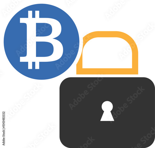 Vector graphic of Bitcoin cryptocurrency symbol