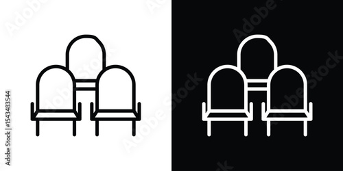 Cinema seat icon filled flat sign concept for web design.