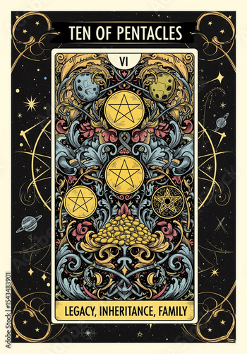 Ten of Pentacles Tarot Card Art