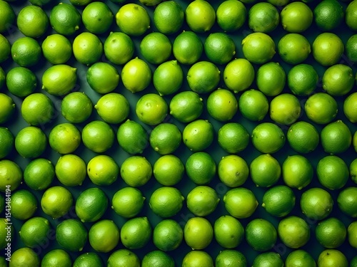 Arrangement of fresh green limes