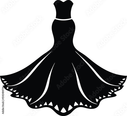 vector illustration of a wedding dress