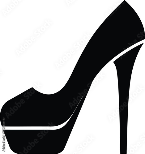 black open toe high heel shoes icon