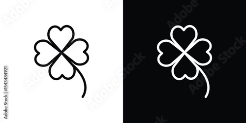 Clover icon filled flat sign concept for web design.