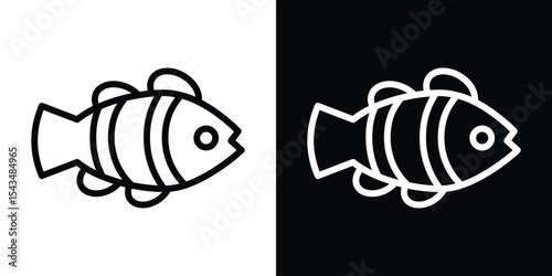 Clownfish icon filled flat sign concept for web design.