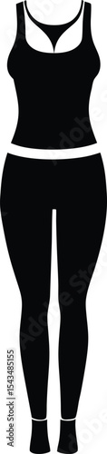 Athletic apparel for women tank top leggings icon isolated on transparent background