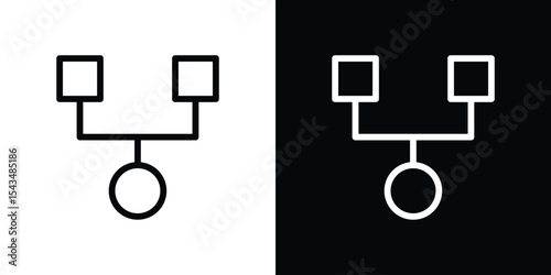 Code Fork icon filled flat sign concept for web design.