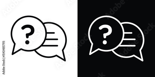 Comment question icon filled flat sign concept for web design.