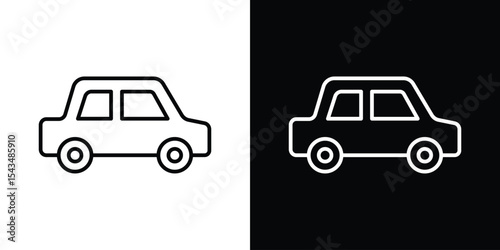 Compact car icon filled flat sign concept for web design.