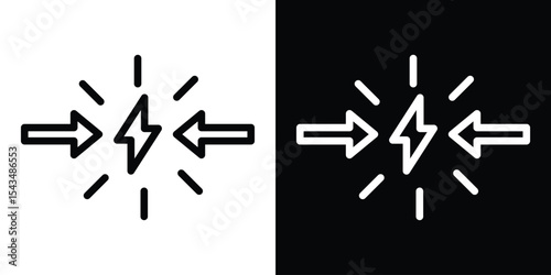 Conflict icon filled flat sign concept for web design.