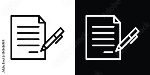 Contract icon filled flat sign concept for web design.