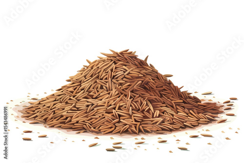 Cumin or caraway seeds isolated on white background.