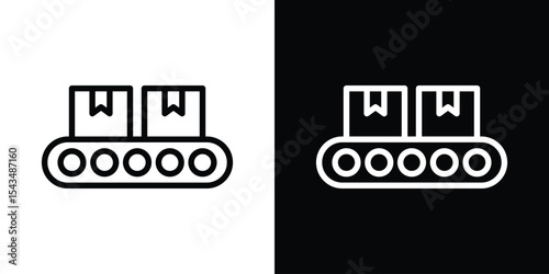 Conveyor belt icon filled flat sign concept for web design.