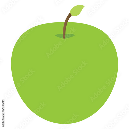 Simple green apple illustration isolated on a white background. Perfect for organic branding, botanical prints, packaging design, kitchen wall art, recipe books, skincare labels, and logo design.