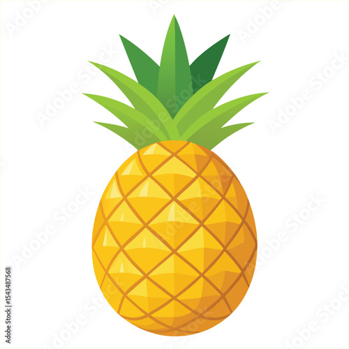 Cartoon pineapple illustration isolated on a white background. Perfect for organic branding, botanical prints, packaging design, kitchen wall art, recipe books, skincare labels, and logo design.