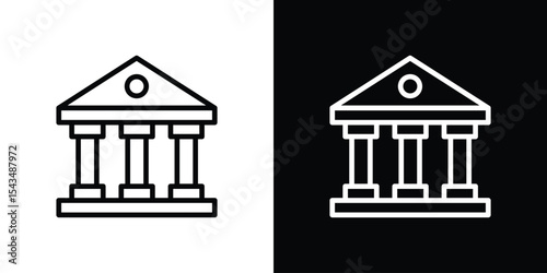 Courthouse icon filled flat sign concept for web design.