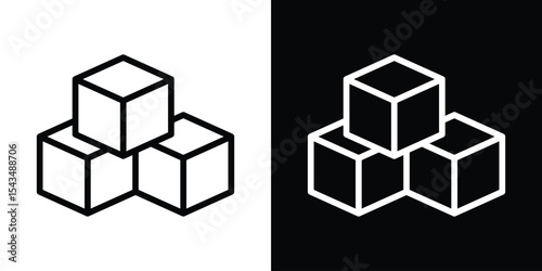 Cubes icon filled flat sign concept for web design.