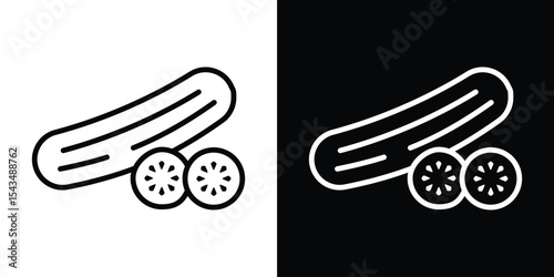 Cucumber icon filled flat sign concept for web design.