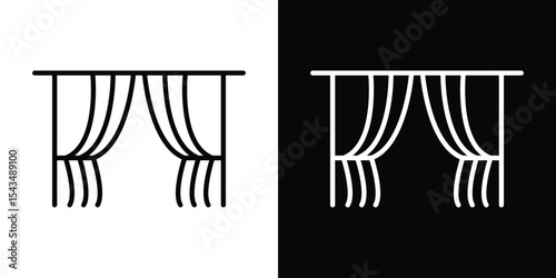 Curtain icon filled flat sign concept for web design.