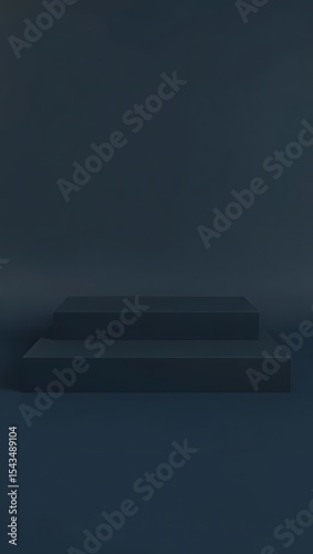 Wallpaper Mural Minimalist Dark Grey Product Display Podiums - Empty 3D Studio Render Torontodigital.ca