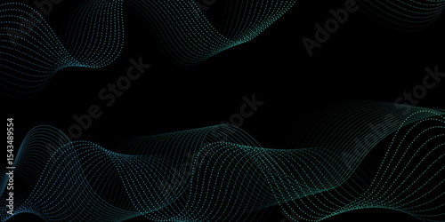 Abstract black background with blue line. Modern template abstract design flowing particles digital frequency track equalizer. abstract wave line for banner, wallpaper background with wave design