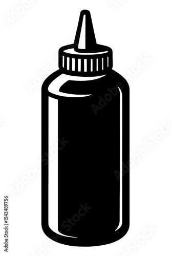 Classic Squeeze Bottle Icon with Pointed Cap - Perfect for Condiments, Sauces, and Food Packaging.