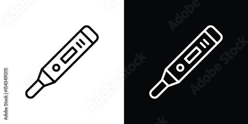 Digital thermometer icon filled flat sign concept for web design.