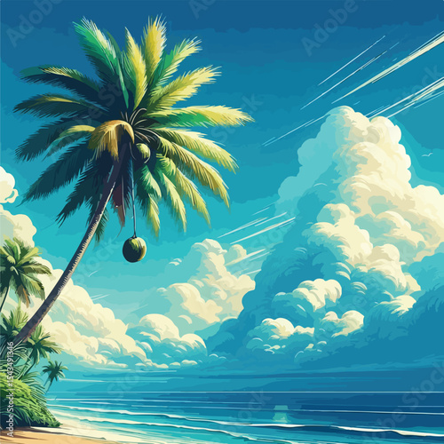 vector image of a coconut tree