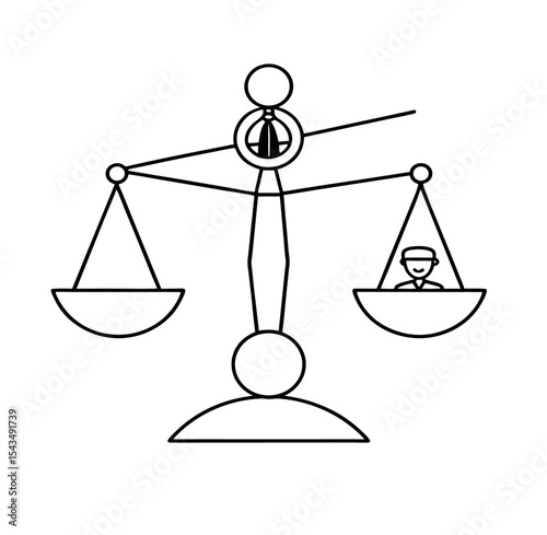  linen art illustration work life balance on white backround