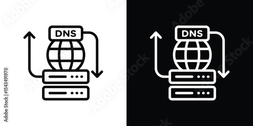 DNS icon filled flat sign concept for web design.