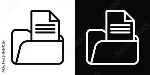 Document archive icon filled flat sign concept for web design.