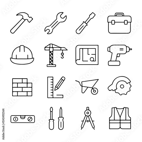Construction Outline Icons Pack