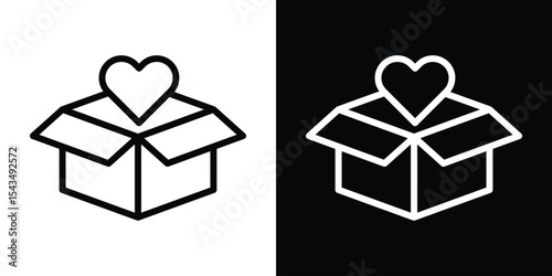 Donation box icon filled flat sign concept for web design.