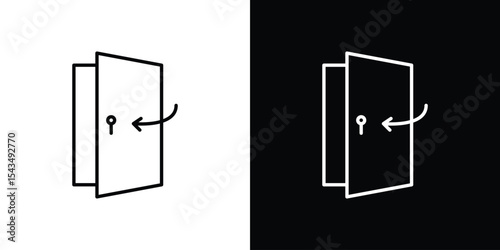 Door closed icon filled flat sign concept for web design.