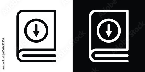 Download ebook icon filled flat sign concept for web design.