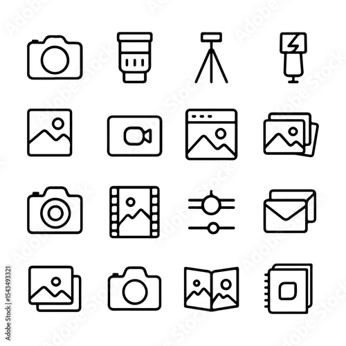 Photography Outline Icons Collection