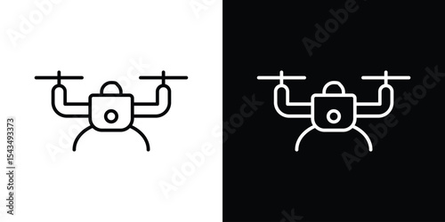 Drone icon filled flat sign concept for web design.